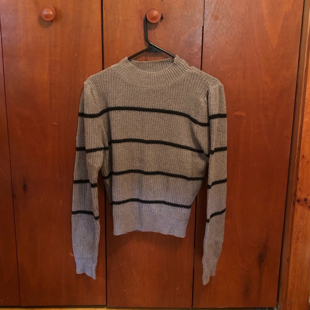 Brown and Black Striped Sweater - Fits like Small